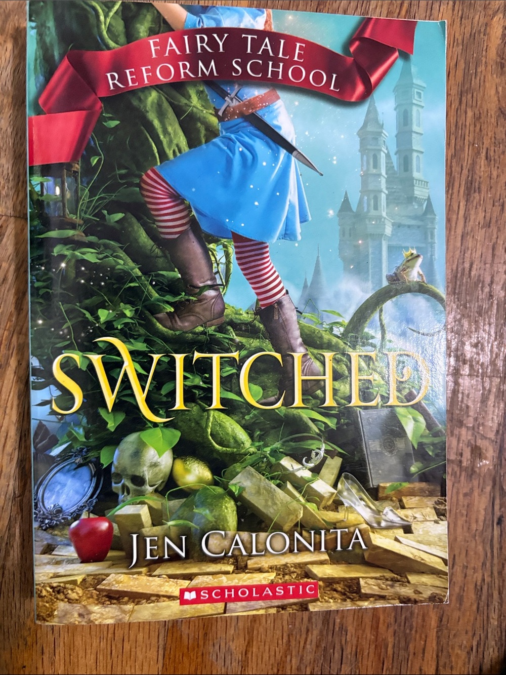 Scholastic Fairy Tale Reform School Cover — Blue, Red, Yellow, Green